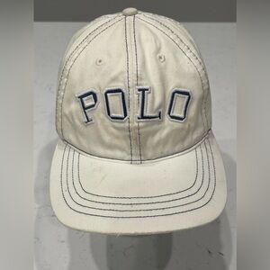 Polo White Cap with Blue Stitching